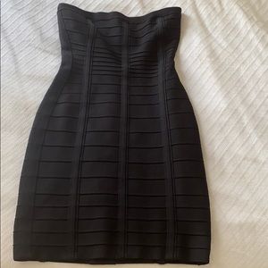 Herve Leger Strapless Black Mini Dress
